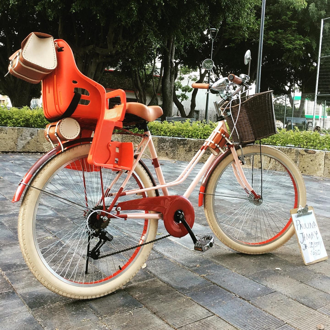 bicicleta vintage porta bebé
